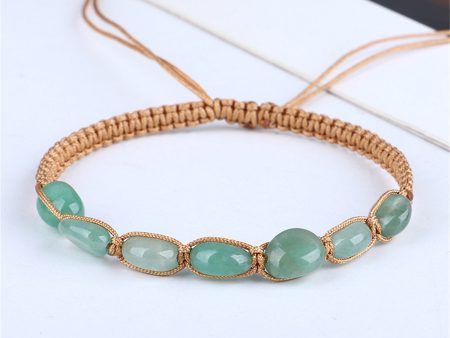 Green Quartz & Brown Adjustable Bracelet Discount