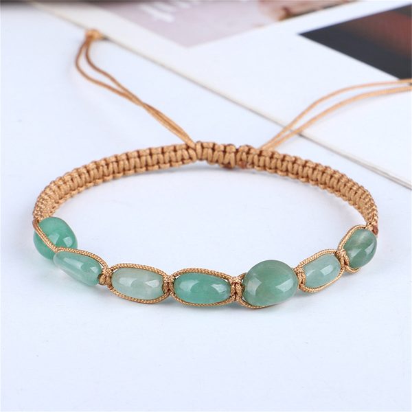 Green Quartz & Brown Adjustable Bracelet Discount