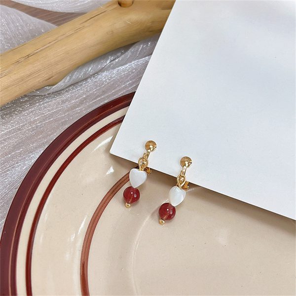 Quartz & 18K Gold-Plated Heart Drop Earrings Discount