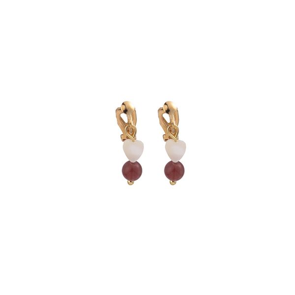 Quartz & 18K Gold-Plated Heart Drop Earrings Discount