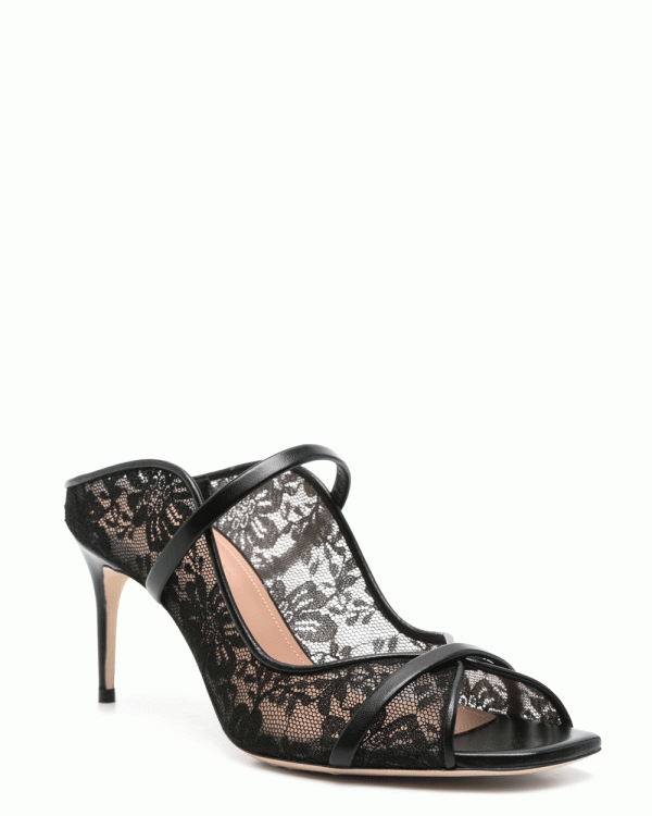 Noah Lace Mesh 70 Sandal in Black For Sale