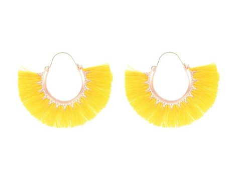 Yellow Polyester & 18K Gold-Plated Fan Huggie Earrings Discount