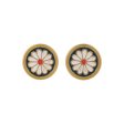 Black Enamel & 18K Gold-Plated Mum Round Stud Earrings For Discount