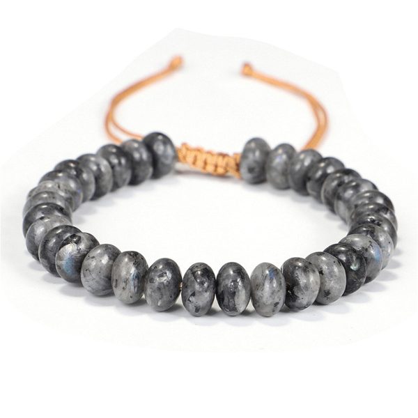 Black Quartz & Brown Beaded Adjustable Bracelet Discount