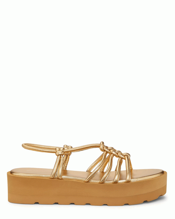 Hebe Strappy Platform Sandal in Mekong Gold Discount