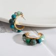 Quartz & 18K Gold-Plated Beaded Hoop Earrings Cheap