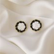 White Resin & Black Enamel 18K Gold-Plated Camellia Stud Earrings Online Sale