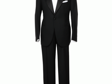 Black Super 150s Wool Tuxedo on Sale