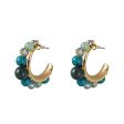 Quartz & 18K Gold-Plated Beaded Hoop Earrings Cheap