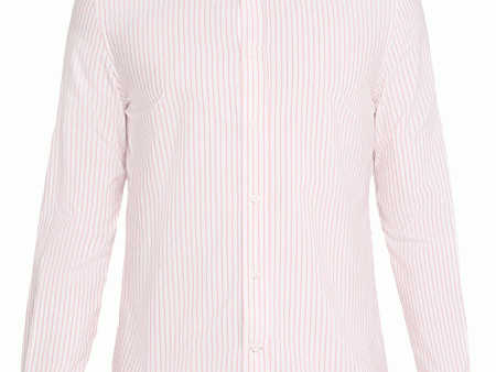 Coral and White Striped Sportshirt Online Hot Sale