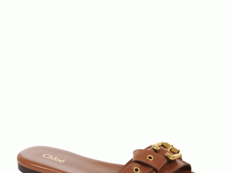 Mae Flat Slide in Clay brown Discount