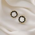 White Resin & Black Enamel 18K Gold-Plated Camellia Stud Earrings Online Sale