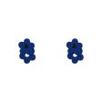 Blue Cubic Zirconia & Enamel Flower Stud Earrings Online