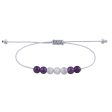 Purple & White Quartz Beaded Adjustable Bracelet Online