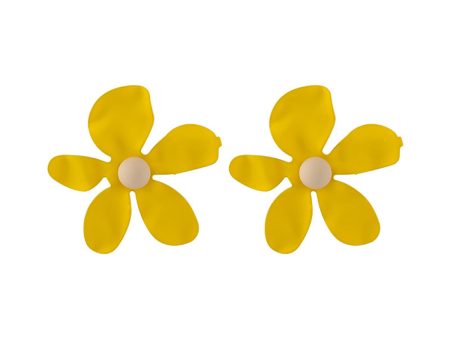 Yellow Flower Stud Earrings Cheap