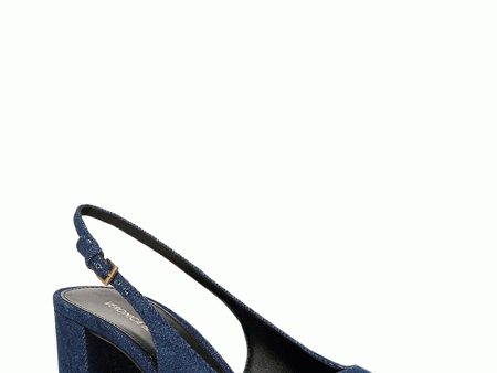 Cecile 60 Slingback in Denim and Black Sale