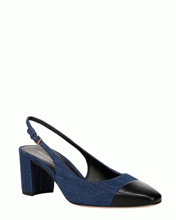 Cecile 60 Slingback in Denim and Black Sale