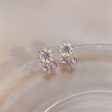 Purple Crystal & Silver-Plated Flower Stud Earrings For Cheap