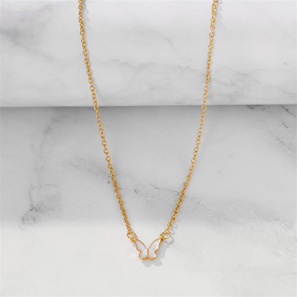 White Shell & 18K Gold-Plated Butterfly Pendant Necklace Online