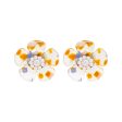 White & Silver-Plated Flower Stud Earrings Cheap