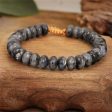 Black Quartz & Brown Beaded Adjustable Bracelet Discount