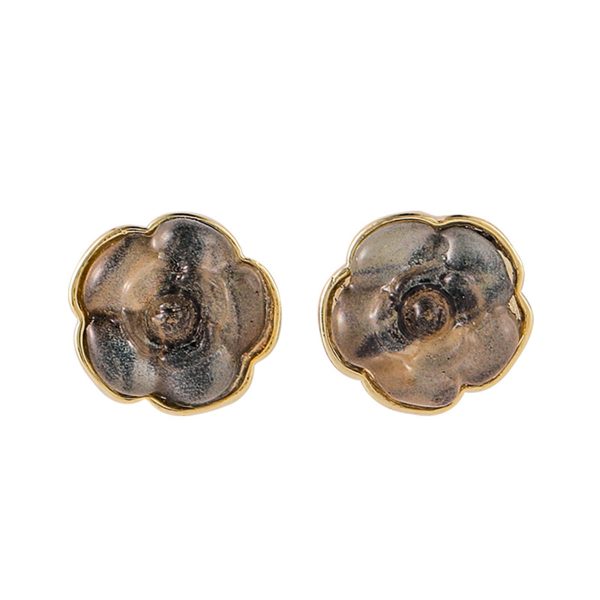 Gray Quartz & 18K Gold-Plated Camellia Stud Earrings Online Sale