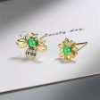 Moonstone & Cubic Zirconia 18k Gold-Plated Bee Mum Earrings Fashion