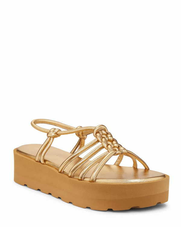 Hebe Strappy Platform Sandal in Mekong Gold Discount