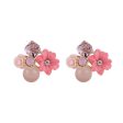 Pink Crystal & Cubic Zirconia Flower Cluster Stud Earrings Online