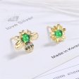 Moonstone & Cubic Zirconia 18k Gold-Plated Bee Mum Earrings Fashion