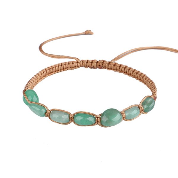 Green Quartz & Brown Adjustable Bracelet Discount