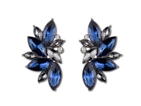 Blue Crystal & Cubic Zirconia Botany Stud Earring Discount