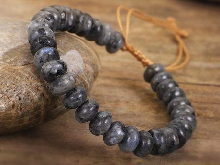 Black Quartz & Brown Beaded Adjustable Bracelet Discount