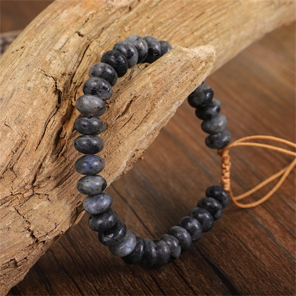 Black Quartz & Brown Beaded Adjustable Bracelet Discount