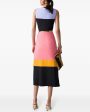 Colorblock Crewneck Midi Dress Fashion