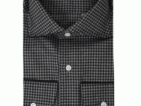 Black and Grey Houndstooth Sportshirt Online Hot Sale