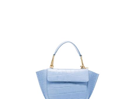 Mini Hortensia Crocodile Trapeze Bag in Sky Crocodile For Discount