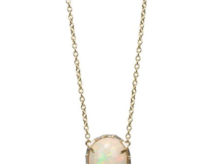 Iridesc Opal Pendant Necklace Cheap