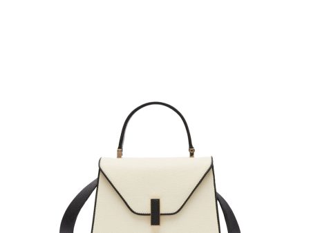 Mini Iside Top Handle Bag in Pergamena White and Black For Sale