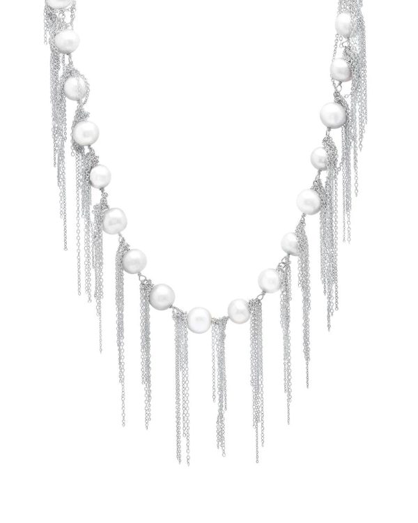 Samira 13 White Pearl Fringe Necklace Online