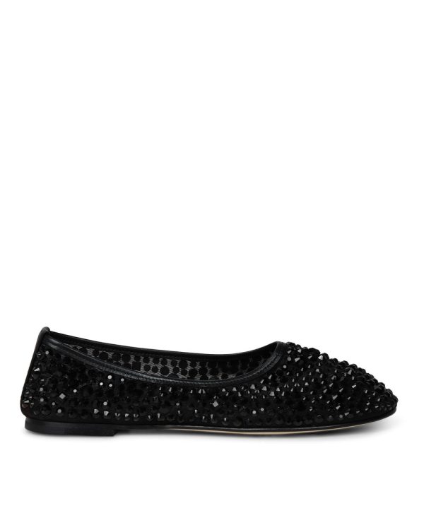 Balla Large Crystal Ballet Flat in Black Discount