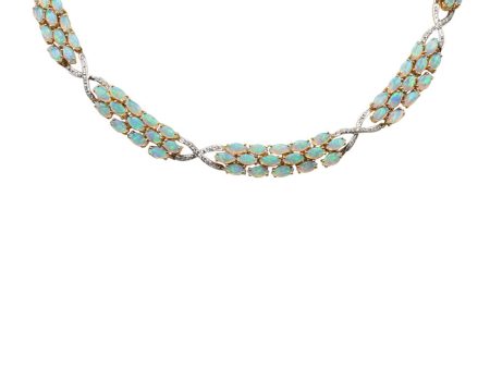 Diamond and Opal Necklace Fashion