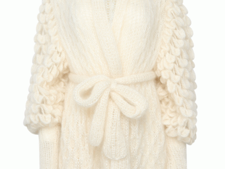 White Mini Eva Lace Coat For Cheap