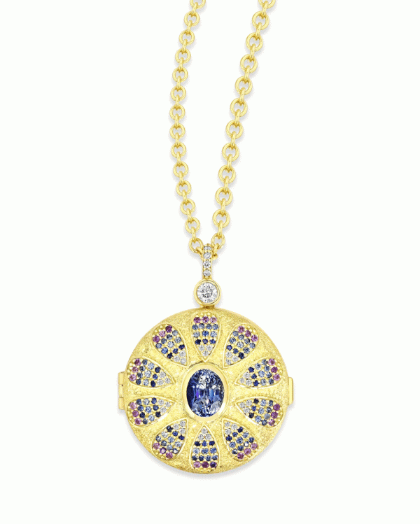 Prisma Sapphire Locket Necklace Online Hot Sale