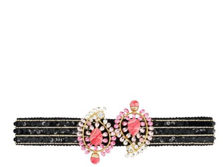 Black and Pink Sequin Belt Discount