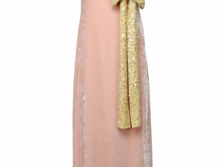 Yellow and Blush Embellished Bow Dress Cheap