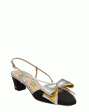 Bowow Metallic Bow Slingback Pump in Black Supply