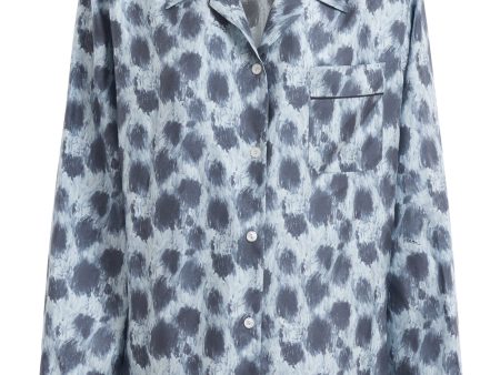 Antique Silver Crayon Leopard Button Up Shirt Online Sale