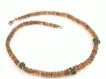 Tsavorite and Opal Beaded Necklace on Sale