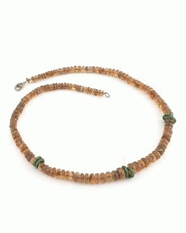 Tsavorite and Opal Beaded Necklace on Sale